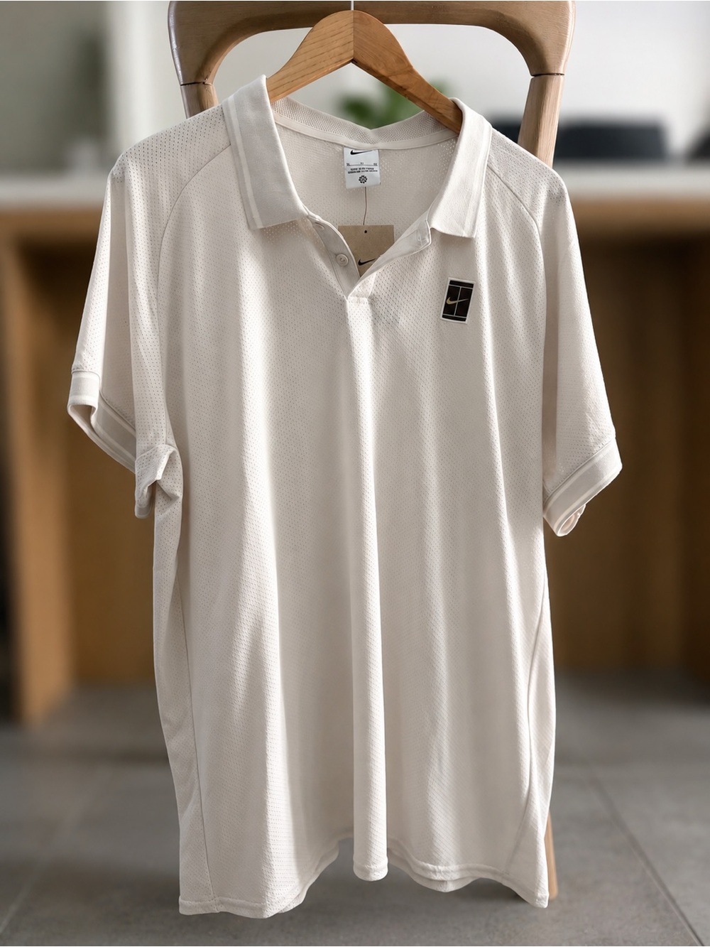NWT Nike Court Heritage Men’s Cream Tennis Polo XL